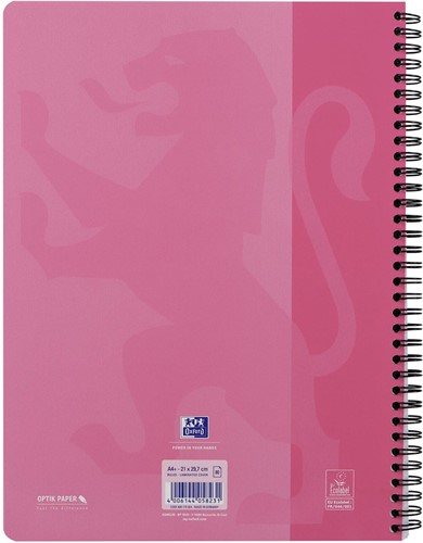 Oxford School collegeblok A4+ gelijnd, 23-gaats, 80 vel, roze-2
