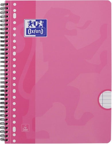 Oxford School collegeblok A4+ gelijnd, 23-gaats, 80 vel, roze
