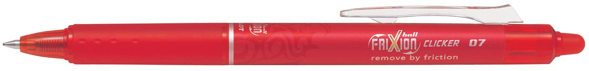 Pilot FriXion Ball Clicker roller, intrekbaar, medium punt, 0,7 mm, rood
