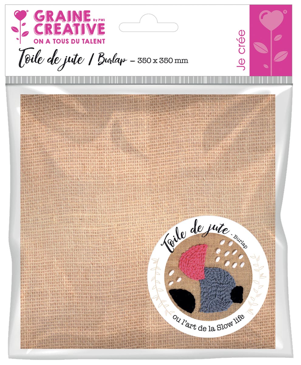 Graine Créative Jute stof, ft 350 x 350 mm