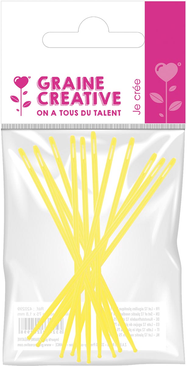 Graine Créative plastic naalden, 75 mm, diameter 1,8 mm, 12 stuks afbeelding