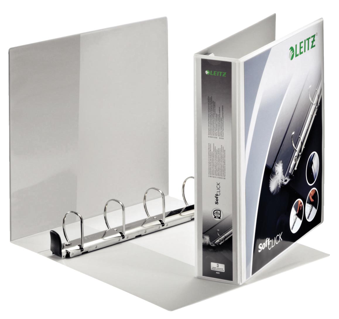 Leitz SoftClick, ft A4 Maxi, 4D-ringen 40 mm, wit