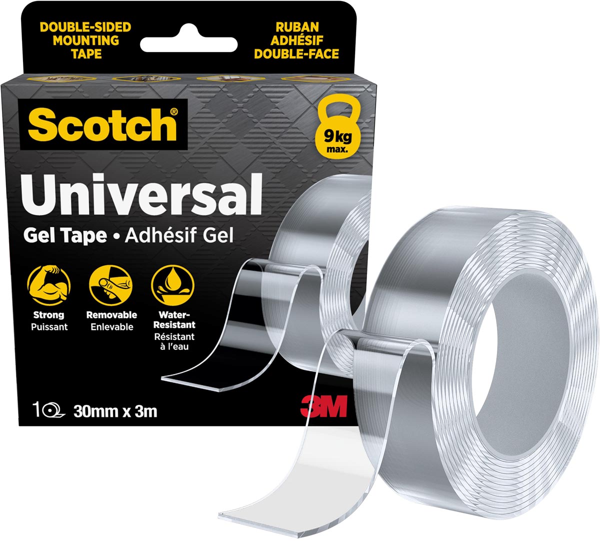 Scotch Universal montage geltape, ft 30 mm x 3 m, transparant