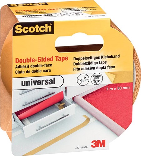 Scotch dubbelzijdige plakband voor tapijt en vinyl Universal, ft 50 mm x 7 m, blisterverpakking-2
