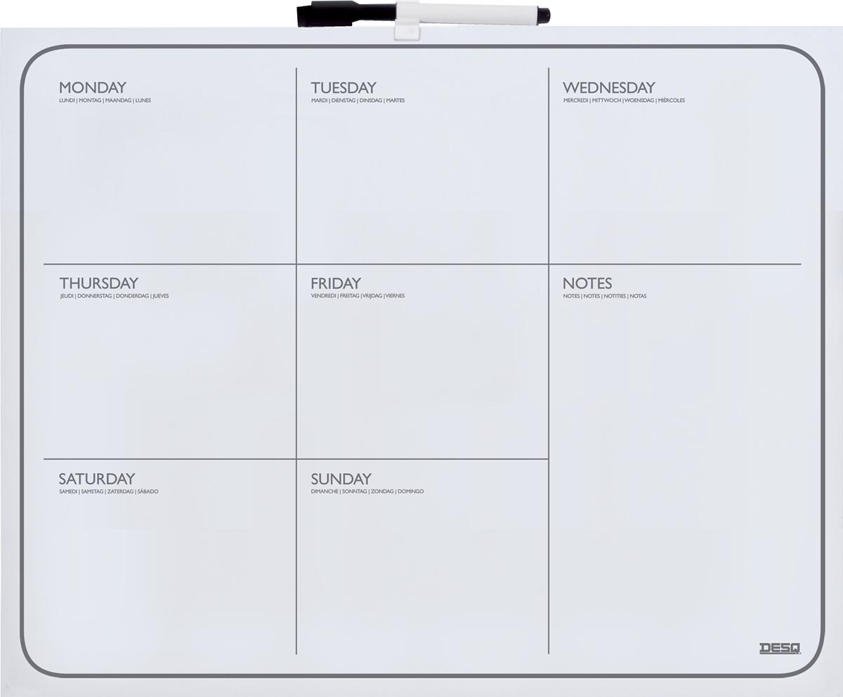 Desq magnetische weekplanner ft 40 x 50 cm