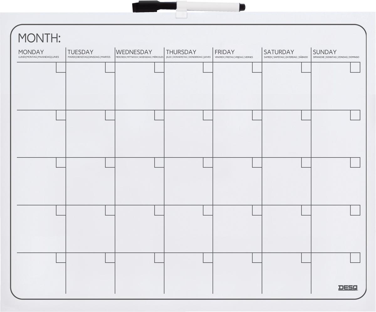 Desq magnetische maandplanner ft 40 x 50 cm