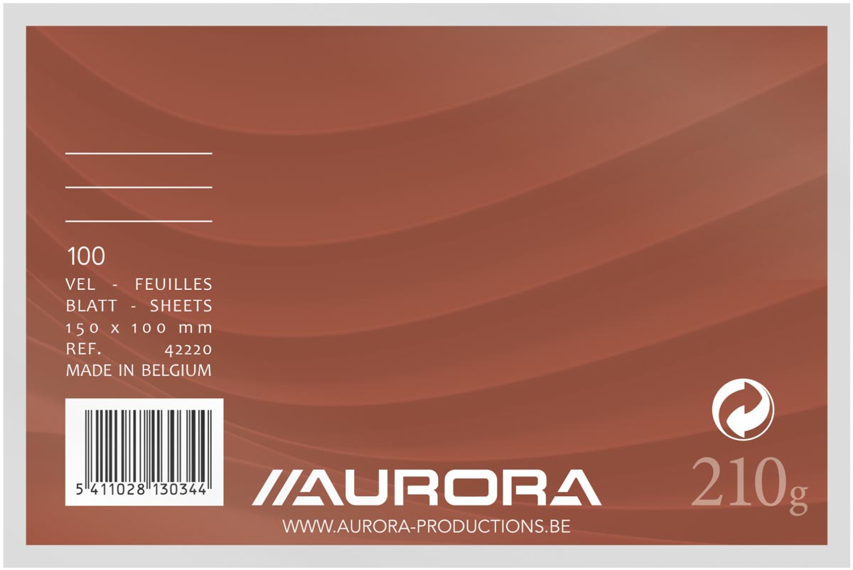 Aurora witte systeemkaarten, ft 10 x 15 cm, gelijnd, 210 g/m², pak van 100 stuks afbeelding