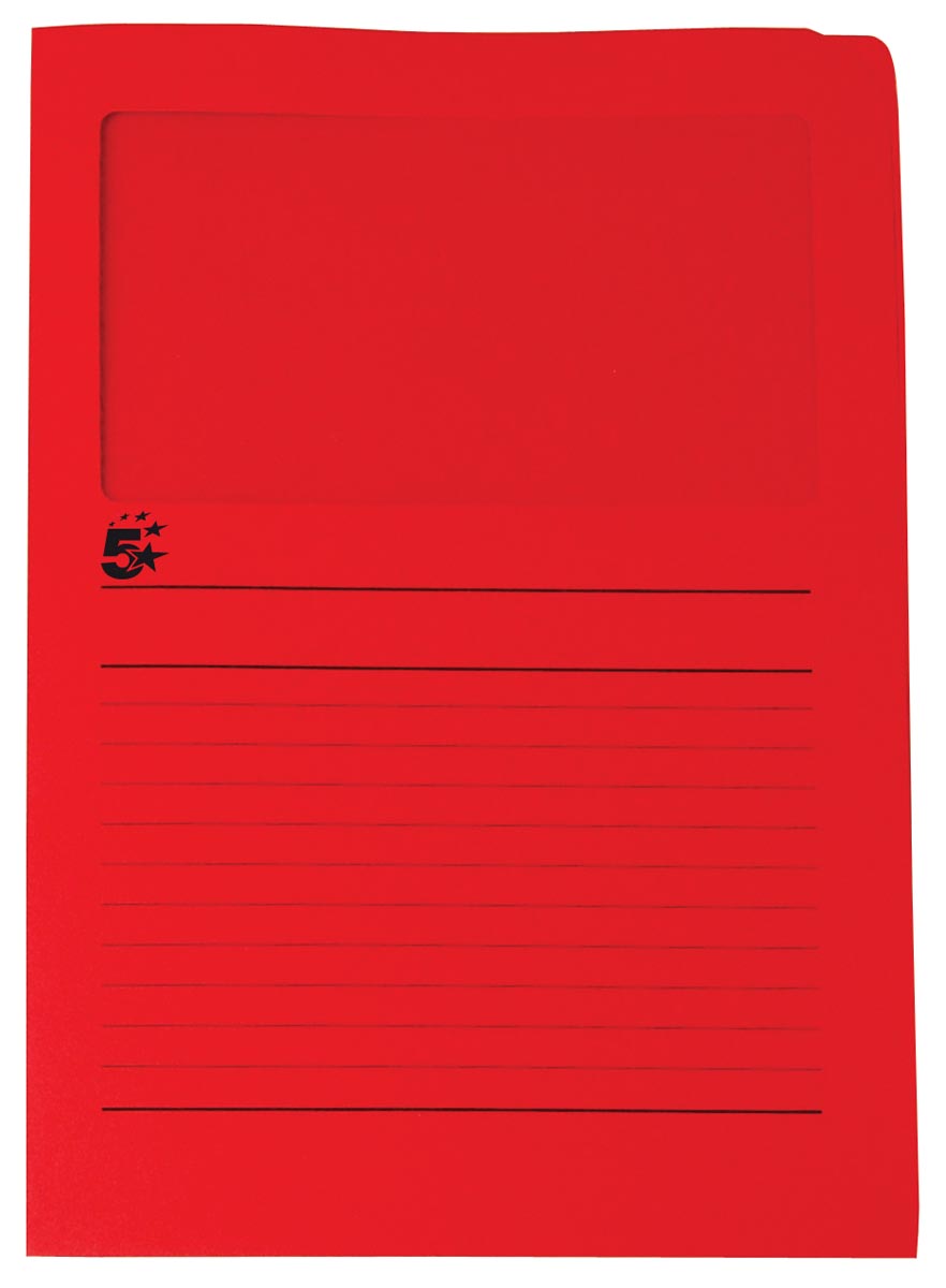 5 Star L Map Met Venster Rood Pak Van 50 huismerk kopen in de aanbieding