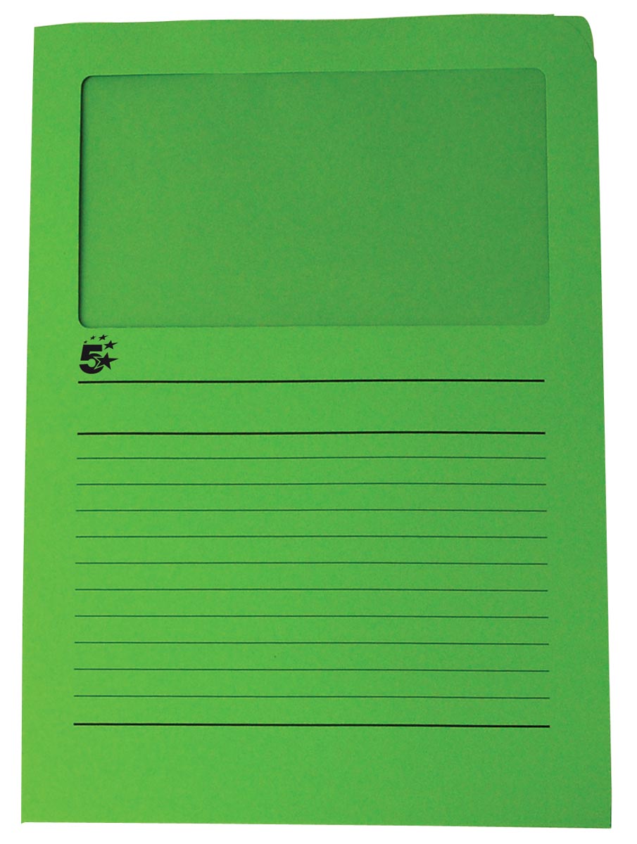 5 Star L Map Met Venster Donkergroen Pak Van 50 huismerk kopen in de aanbieding