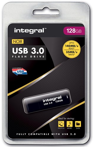 Integral USB stick 3.0, 128 GB, zwart