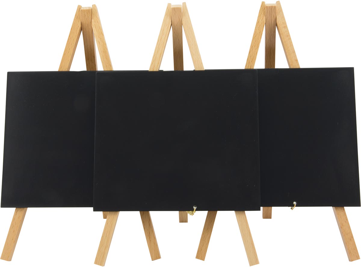 Securit tafelkrijtbord Mini, ft 24 x 15 cm, beuk, pak van 3 afbeelding