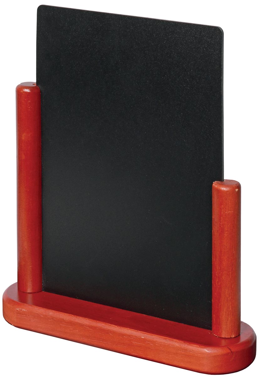 Securit tafelkrijtbord Elegant ft A5, mahonie