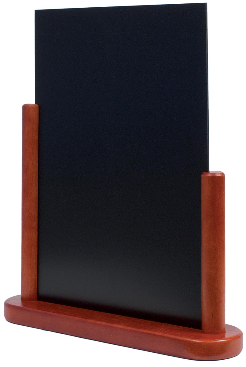 Securit tafelkrijtbord Elegant ft A4, mahonie