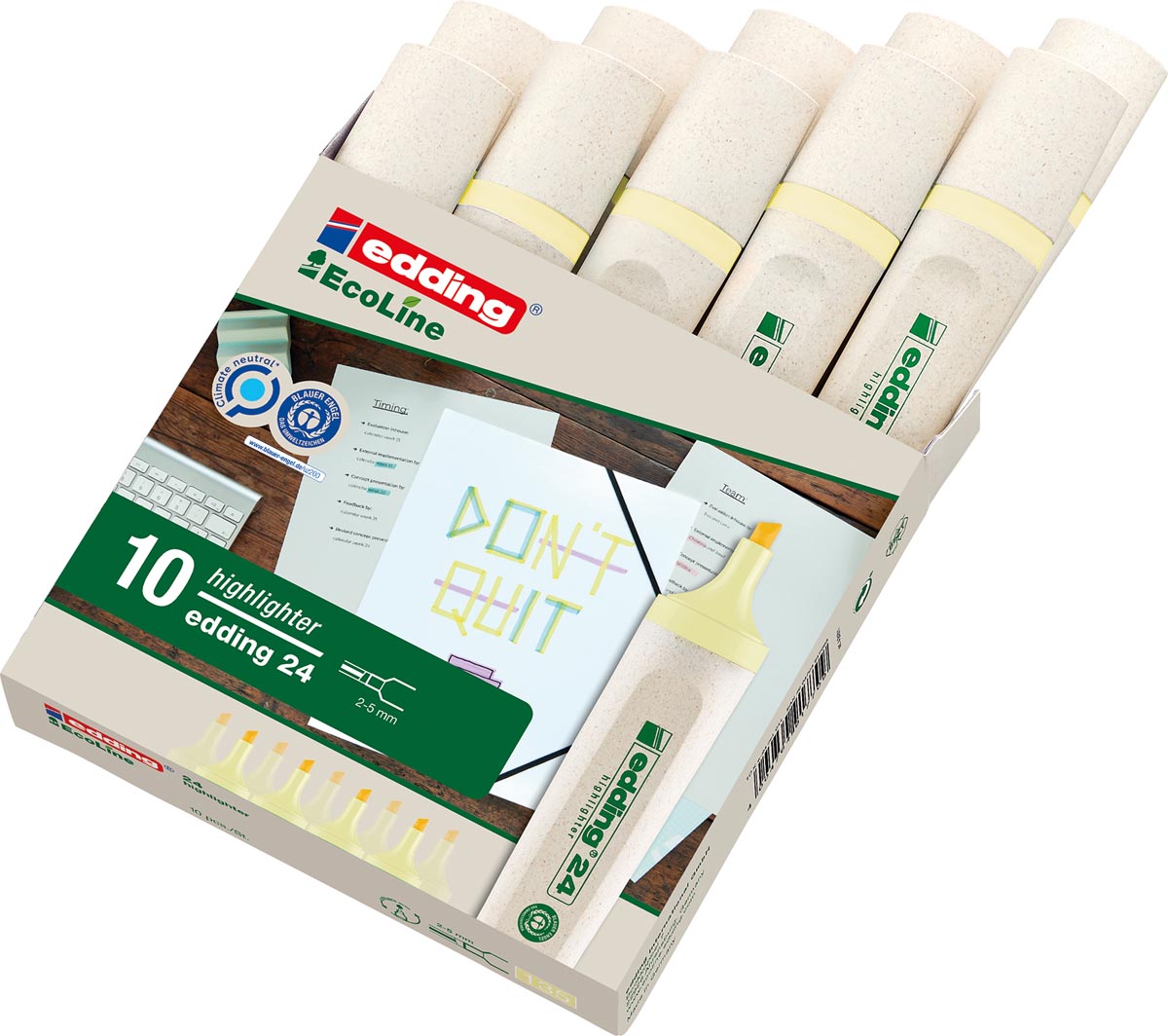 Edding Markeerstift Ecoline e-24 pastelgeel Edding Markeerstift Ecoline e-24 pastelgeel