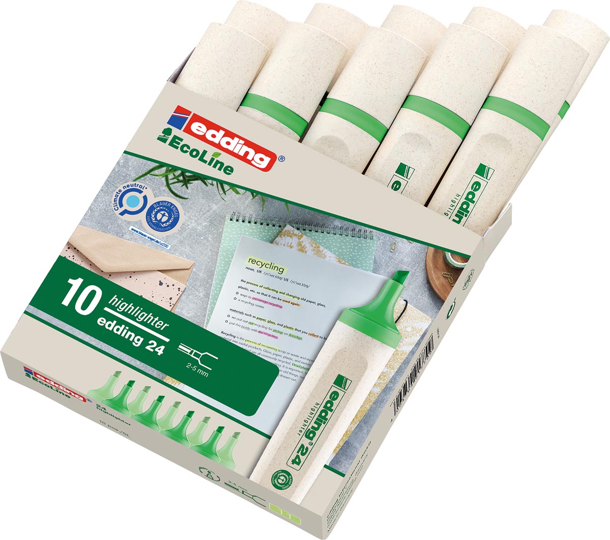 Edding Markeerstift Ecoline e-24 pastelgroen Edding Markeerstift Ecoline e-24 pastelgroen
