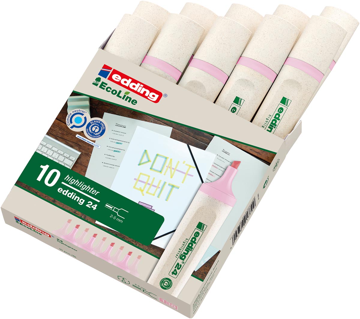 Edding Markeerstift Ecoline e-24 pastelroze Edding Markeerstift Ecoline e-24 pastelroze