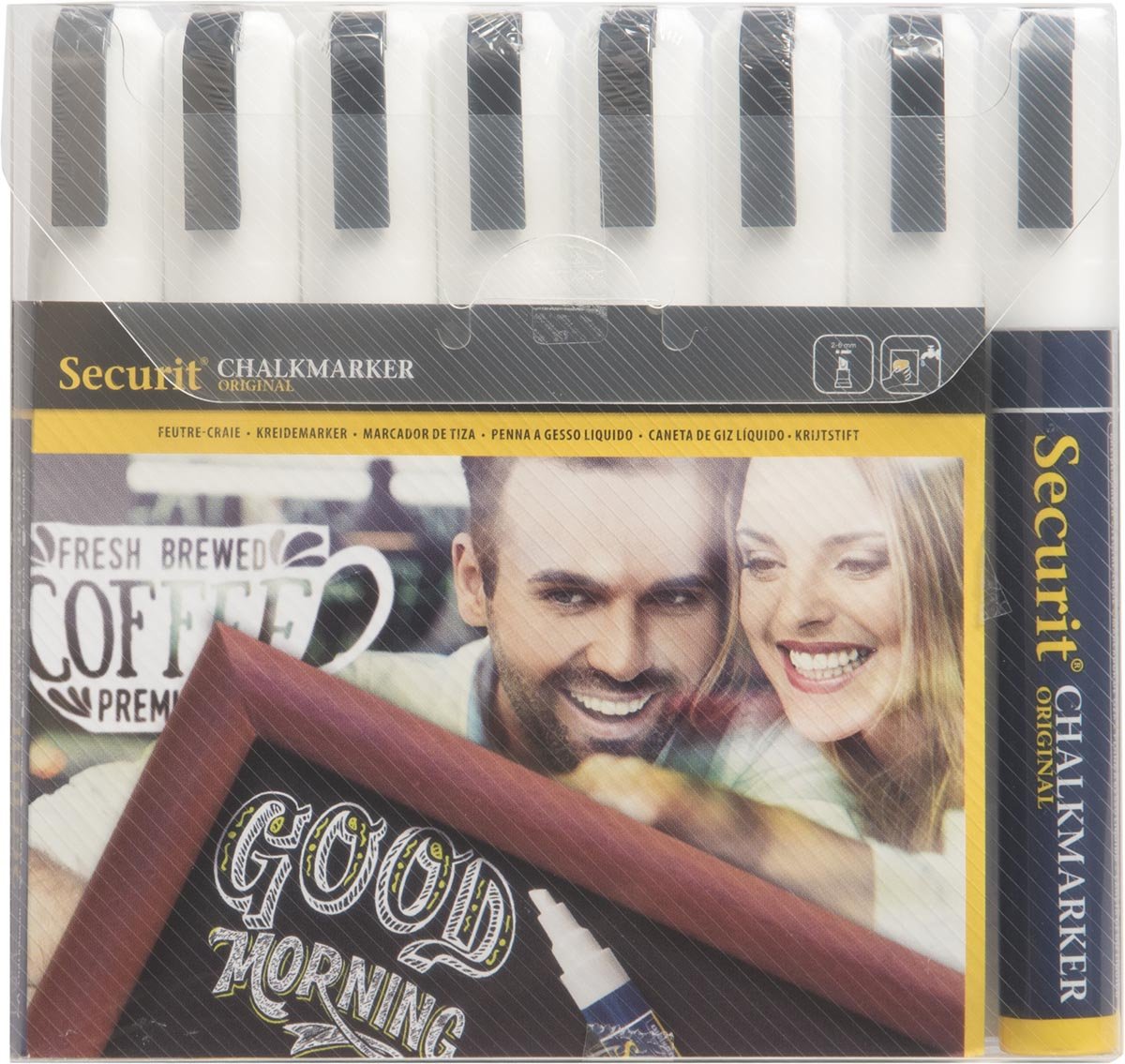 Securit krijtmarker medium, etui van 8 stuks, wit Securit krijtmarker medium, etui van 8 stuks, wit