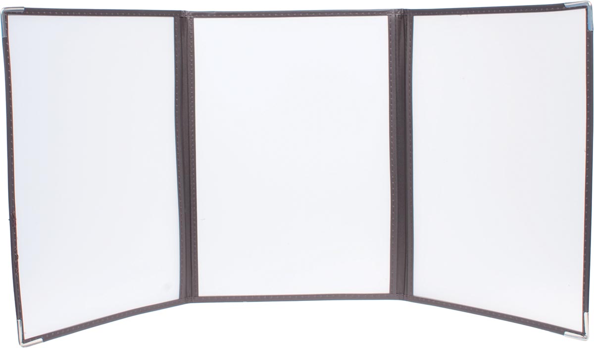 Securit menukaart Crystal, ft A4, transparant, 3 insteektassen