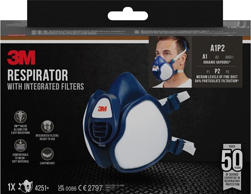 3M mondmasker met geïntegreerde filters, herbruikbaar, biedt A1P2 ...