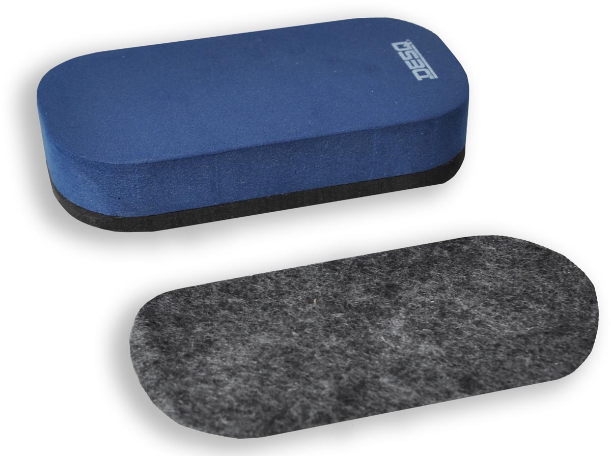 Desq magnetische whiteboardwisser + navulling, blauw afbeelding