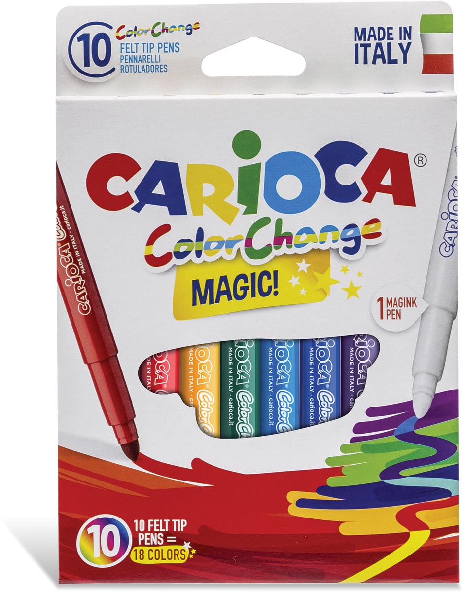 Carioca viltstiften Magic, 10 stiften in een kartonnen etui afbeelding