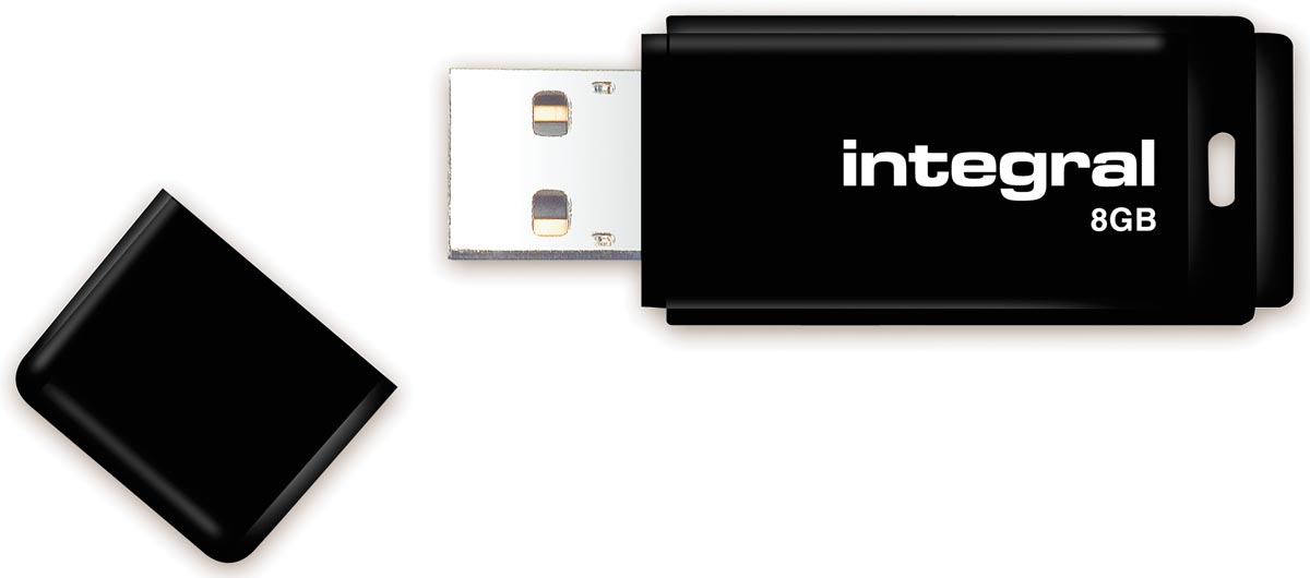 Integral USB 2.0 stick, 8 GB, zwart