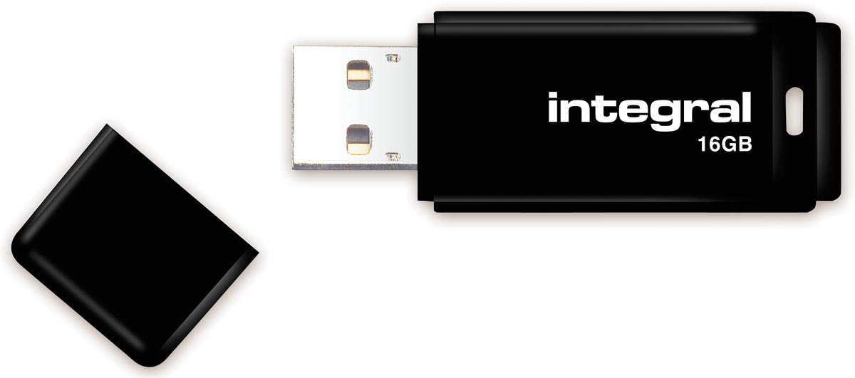 Integral USB 2.0 stick, 16 GB, zwart afbeelding