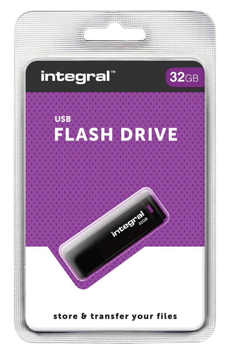 Integral USB 2.0 stick, 32 GB, zwart Integral USB 2.0 stick, 32 GB, zwart