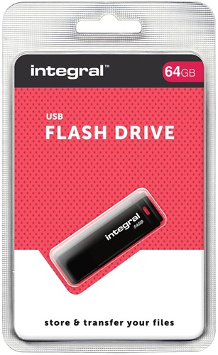 Integral USB 2.0 stick, 64 GB, zwart