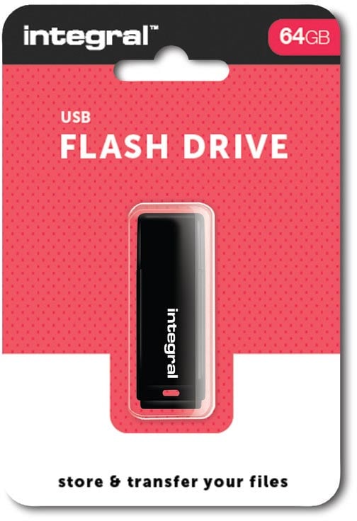 Integral USB 2.0 stick, 64 GB, zwart