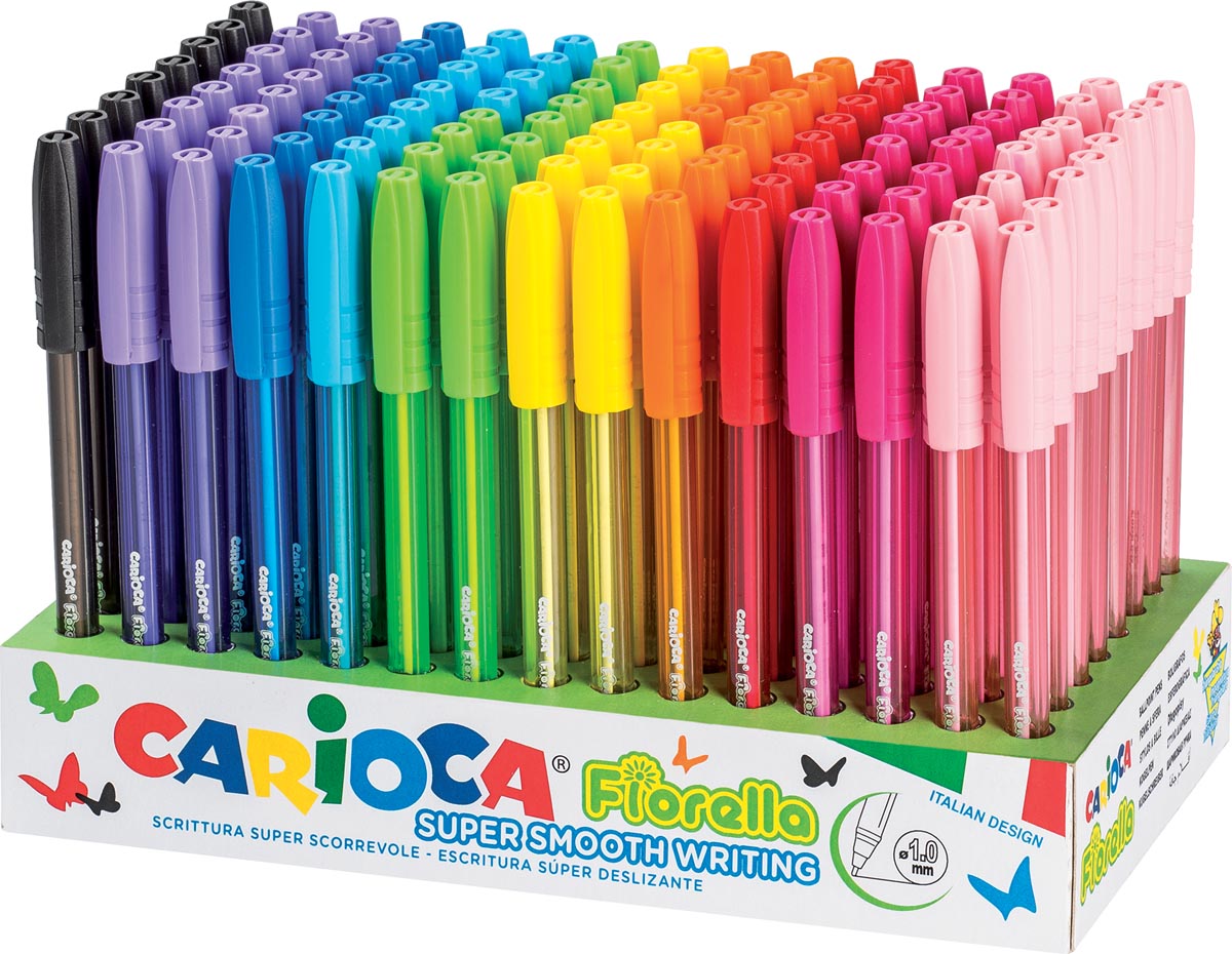 Carioca Balpen Fiorella Display Met 120 Stuks In Geassorteerde Kleuren huismerk kopen in de aanbieding
