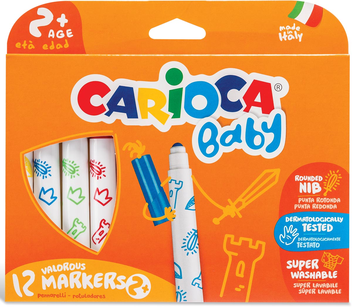 Carioca viltstifen Baby, kartonnen etui met 12 stuks afbeelding