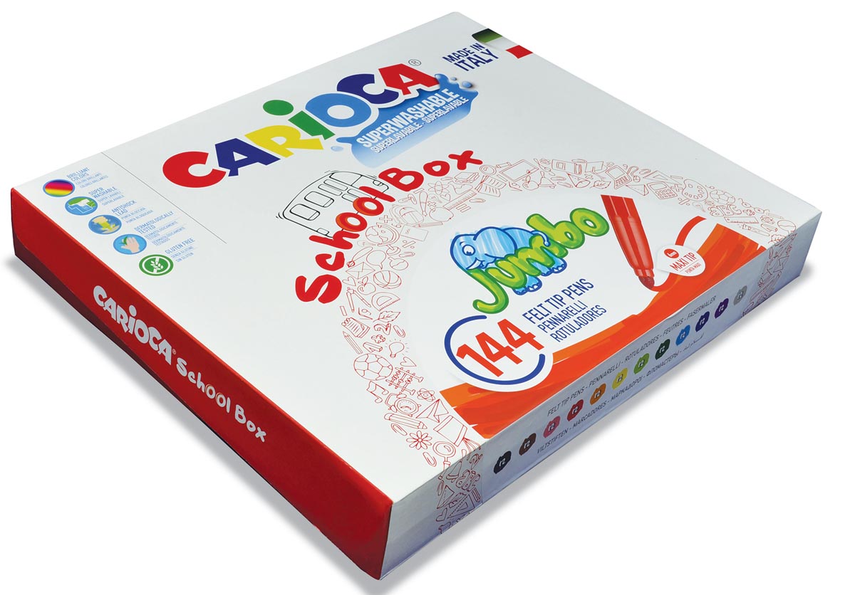 Carioca viltstiften Jumbo, doos met 144 stiften (classpack) afbeelding