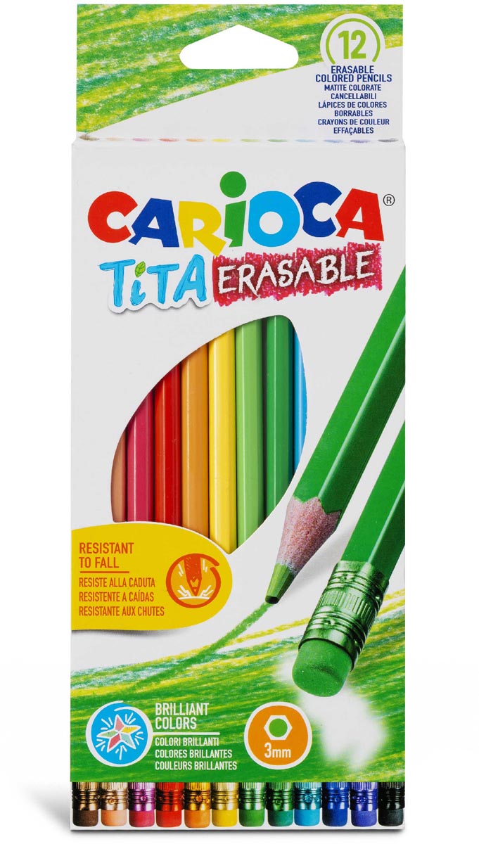 Carioca kleurpotlood met gum Tita, 12 stuks in een kartonnen etui afbeelding