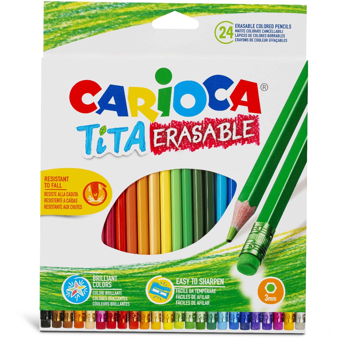 Carioca kleurpotlood met gum Tita, 24 stuks in een kartonnen etui afbeelding