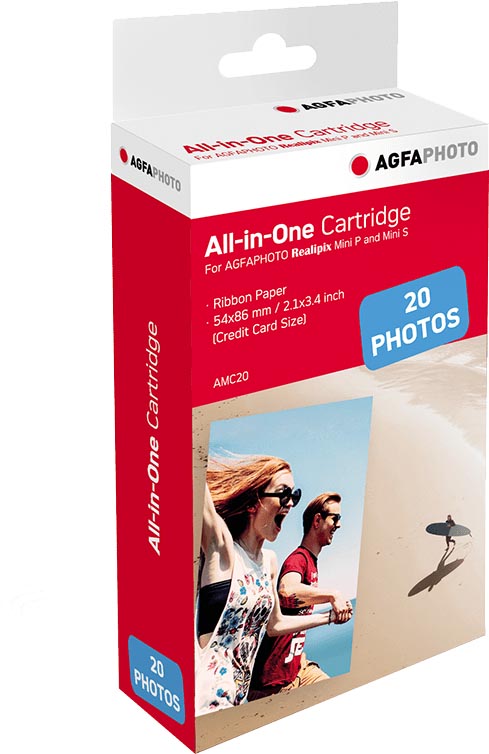 AgfaPhoto vulling voor fotoprinter Realipix Mini P, cartridge en 20 vel fotopapier afbeelding
