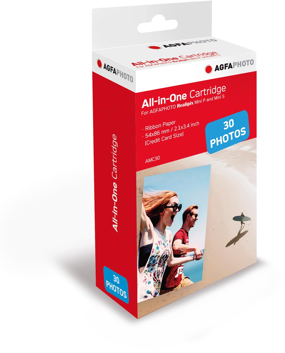 Afbeelding van AgfaPhoto vulling voor fotoprinter Realipix Mini P, cartridge en 30 vel fotopapier