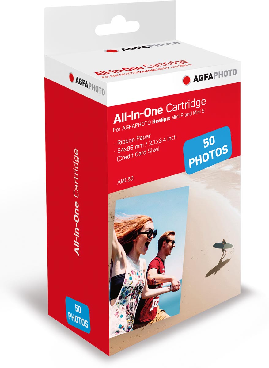 Afbeelding van AgfaPhoto vulling voor fotoprinter Realipix Mini P, cartridge en 50 vel fotopapier