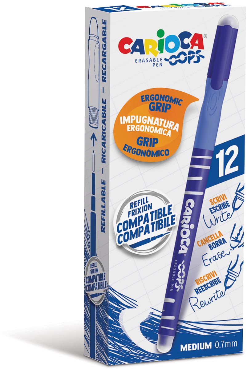 Pen Carioca Oops Blauw 0,7 mm (12 Stuks)