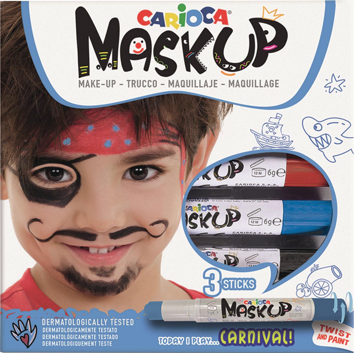 Carioca maquillagestiften Mask Up Carnival, doos met 3 stiften afbeelding