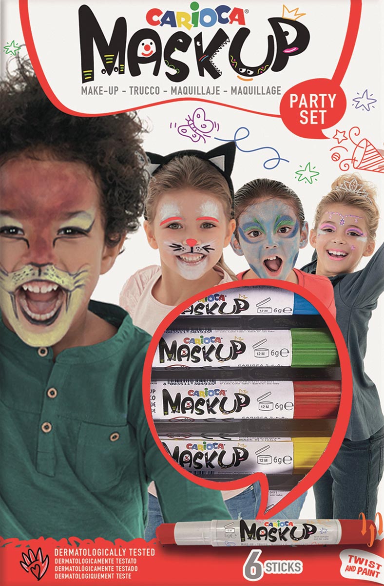 Carioca maquillagestiften Mask Up Party Set, doos met 6 stiften afbeelding