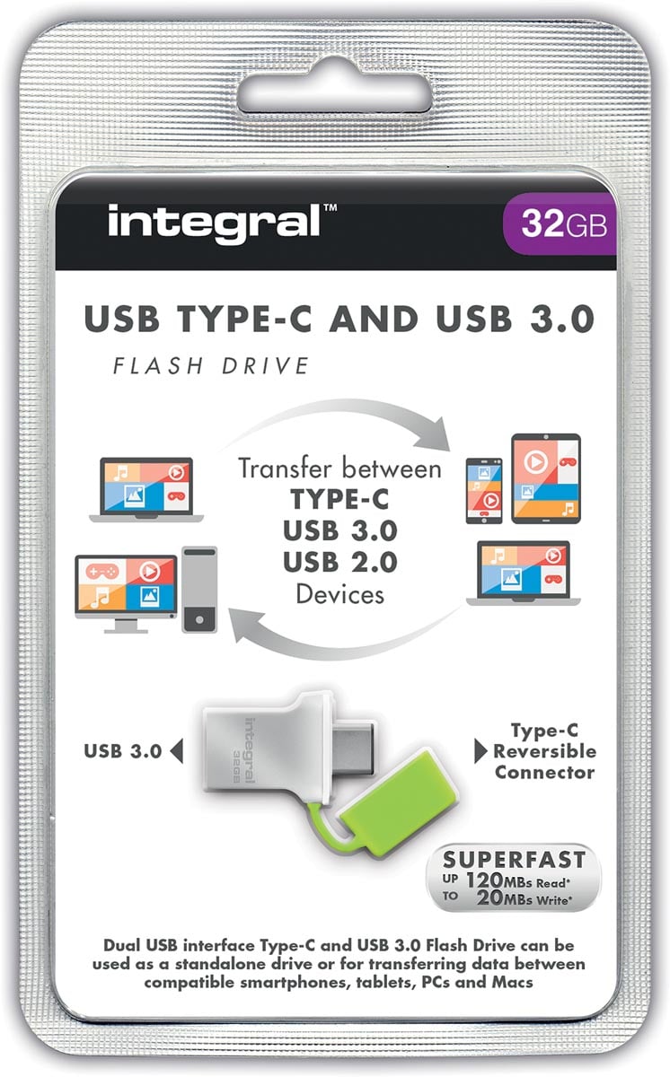 Integral Fusion USB 3.0 stick, 32 GB, zilver