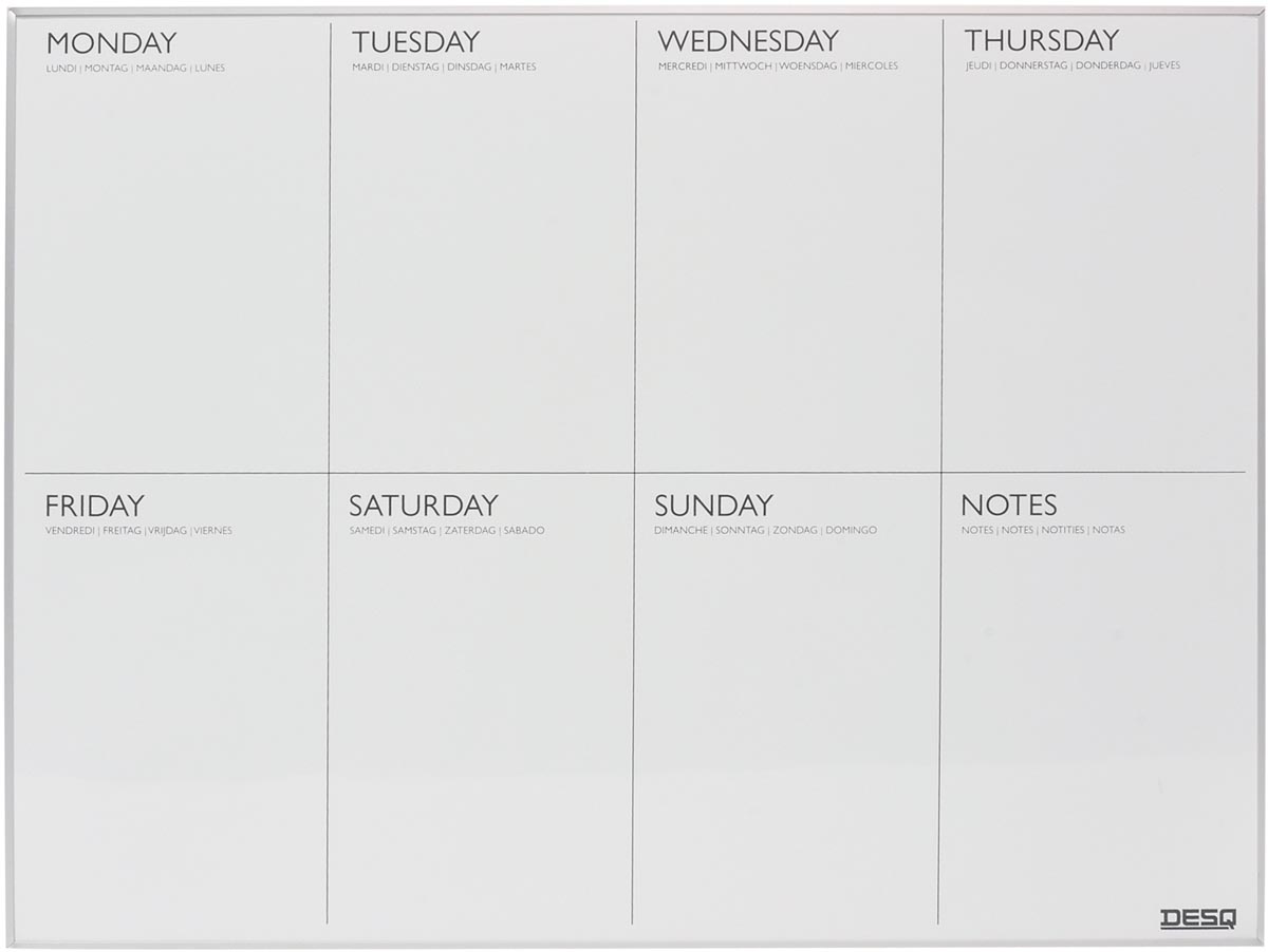 Desq magnetische weekplanner ft 45 X 60 cm