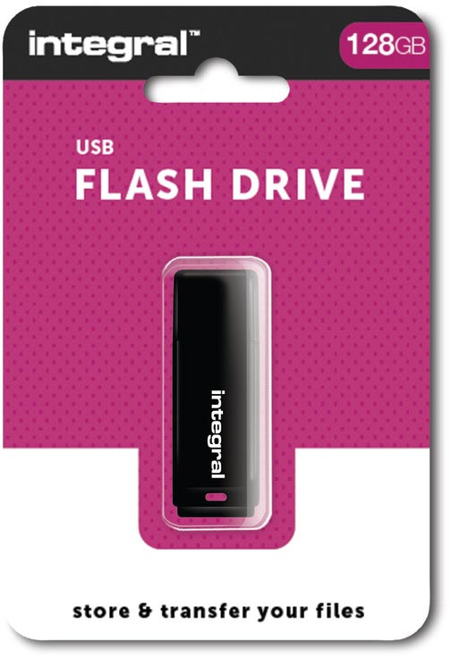 Integral USB 2.0 stick, 128 GB, zwart