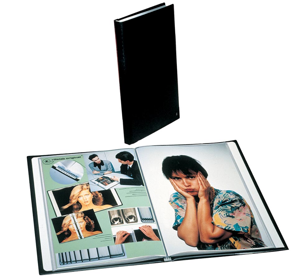 Rillstab showalbum Original, zwart, ft A4, 60 tassen