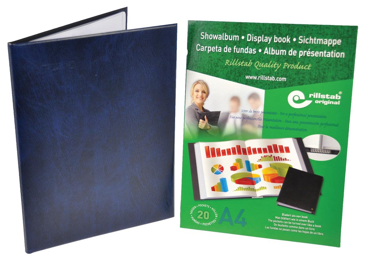 Rillstab Showalbum A4 40 Tassen Blauw huismerk kopen in de aanbieding