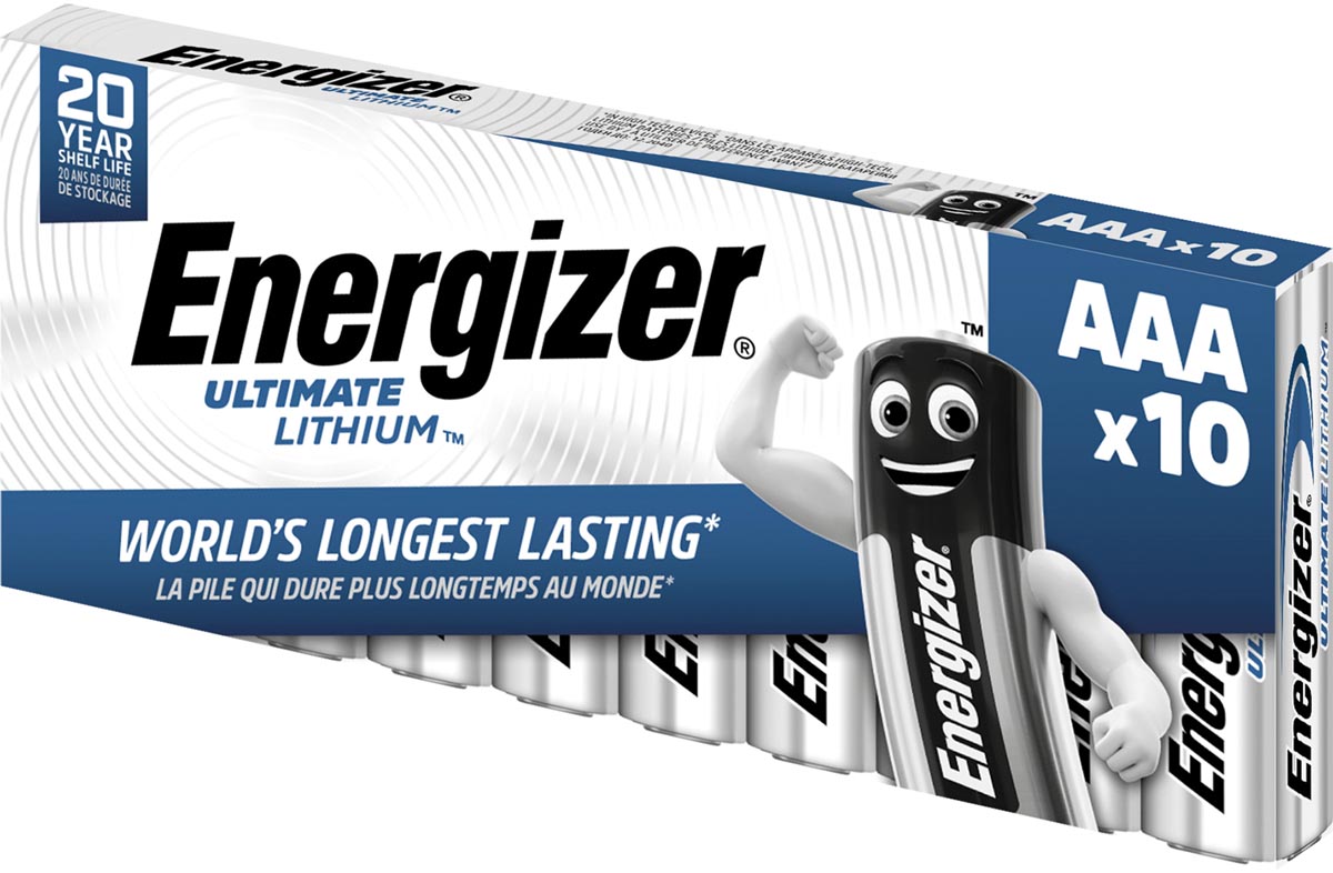 Energizer batterijen Ultimate Lithium AAA/L92, pak van 10 stuks Energizer batterijen Ultimate Lithium AAA/L92, pak van 10 stuks