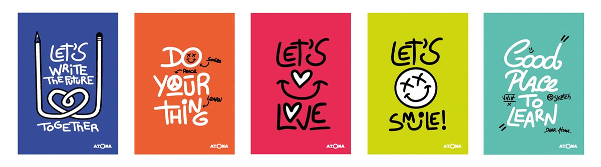 Atoma Writings schrift, ft A4, 144 bladzijden, commercieel geruit afbeelding