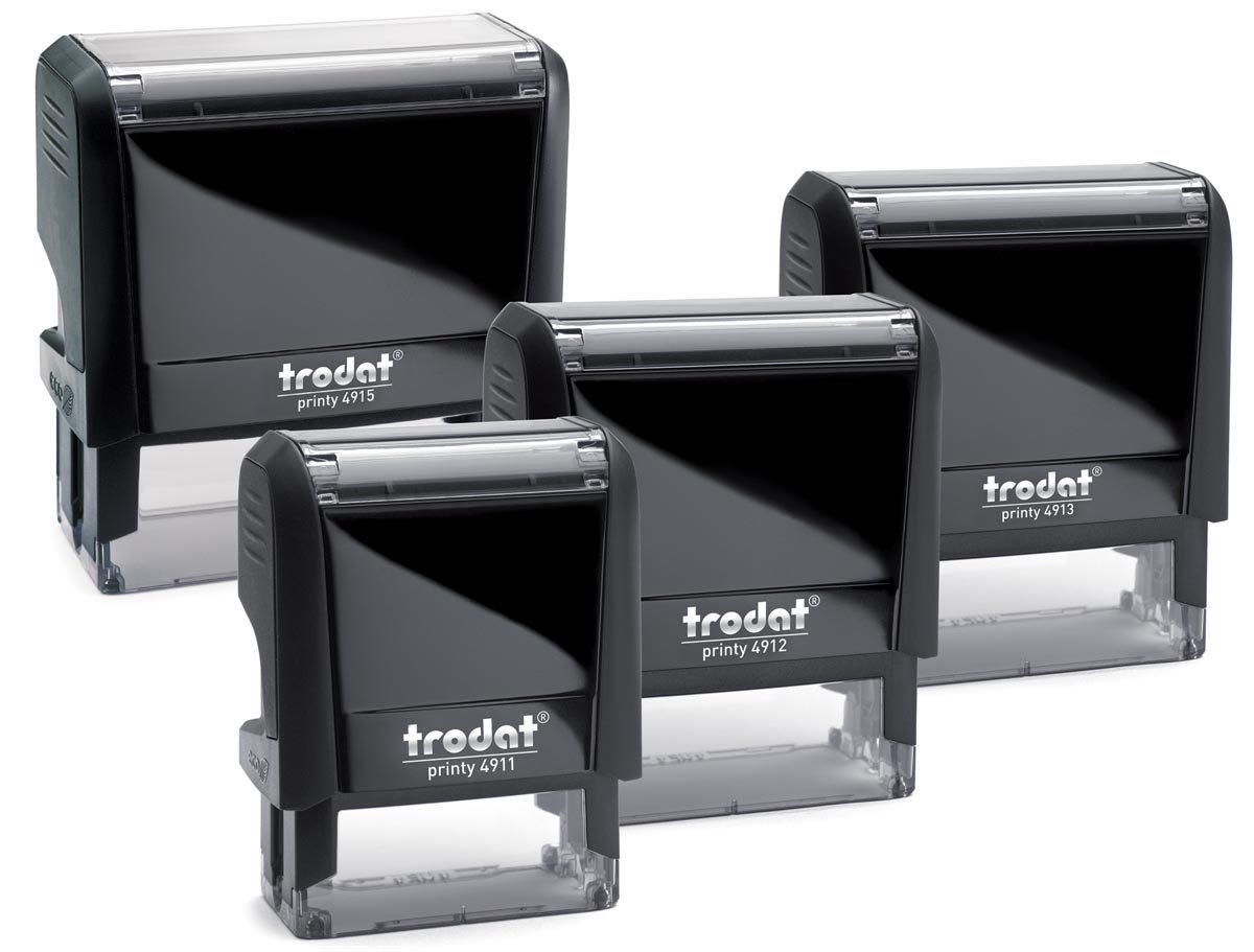 Trodat Printy tekststempel, met voucher Printy 4911, ft 38 x 14 mm, op blister afbeelding