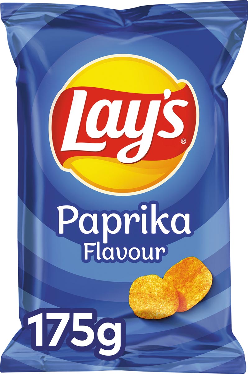 Lay's Chips Paprika, 175 g, doos van 18 stuks Lay's Chips Paprika, 175 g, doos van 18 stuks